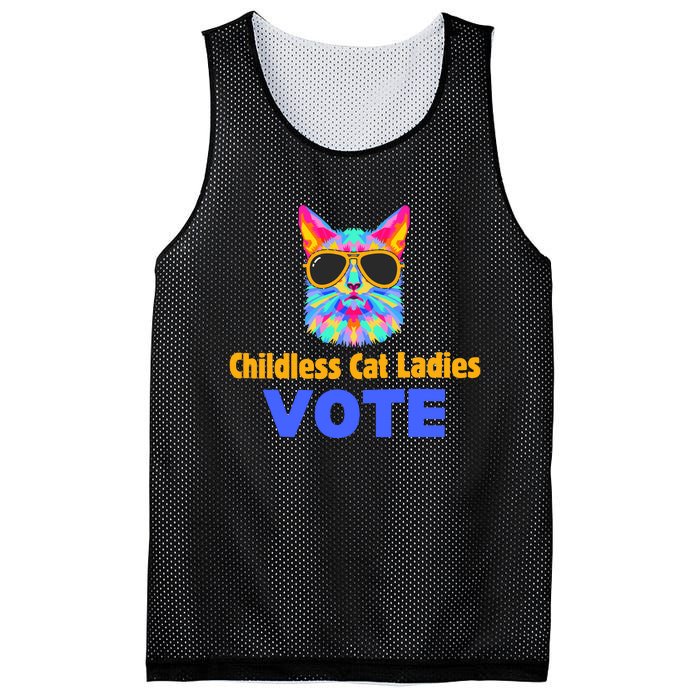 Childless Cat Ladies Vote Blue Mesh Reversible Basketball Jersey Tank