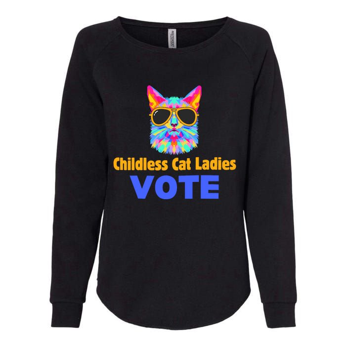 Childless Cat Ladies Vote Blue Womens California Wash Sweatshirt