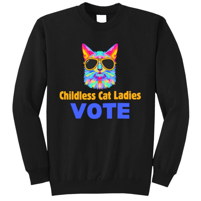 Childless Cat Ladies Vote Blue Tall Sweatshirt