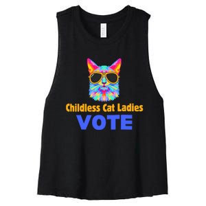 Childless Cat Ladies Vote Blue Women's Racerback Cropped Tank