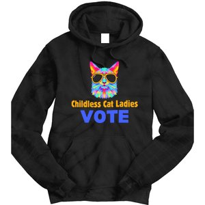 Childless Cat Ladies Vote Blue Tie Dye Hoodie