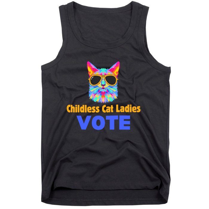 Childless Cat Ladies Vote Blue Tank Top