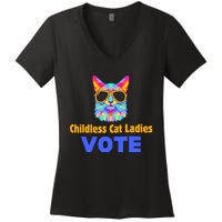 Childless Cat Ladies Vote Blue Women's V-Neck T-Shirt