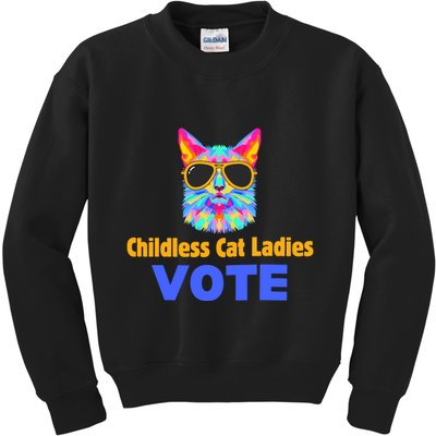 Childless Cat Ladies Vote Blue Kids Sweatshirt