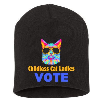 Childless Cat Ladies Vote Blue Short Acrylic Beanie