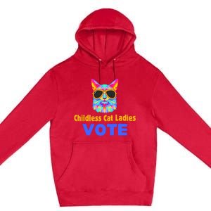 Childless Cat Ladies Vote Blue Premium Pullover Hoodie