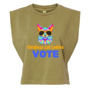 Childless Cat Ladies Vote Blue Garment-Dyed Women's Muscle Tee