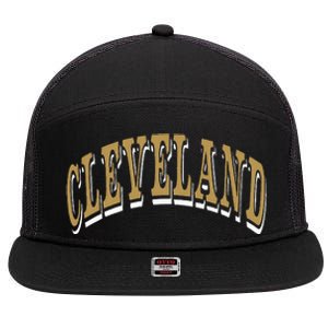 Cleveland 7 Panel Mesh Trucker Snapback Hat