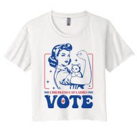 Childless Cat Ladies Vote Retro Election 2024 Usa Women's Crop Top Tee