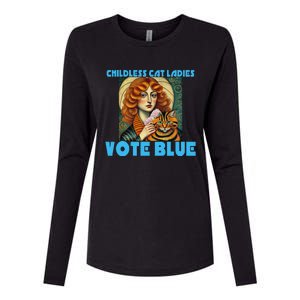 Childless Cat Ladies Vote Blue Womens Cotton Relaxed Long Sleeve T-Shirt