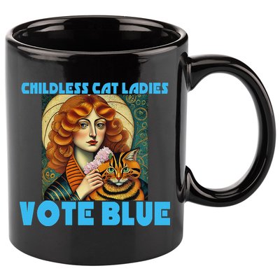 Childless Cat Ladies Vote Blue 11oz C Handle Ceramic Mug