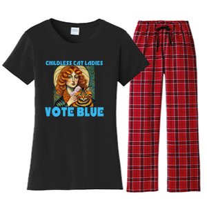 Childless Cat Ladies Vote Blue Women's Flannel Pajama Set