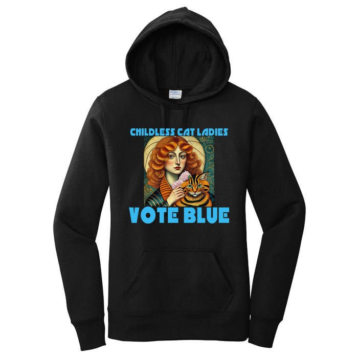 Childless Cat Ladies Vote Blue Women's Pullover Hoodie