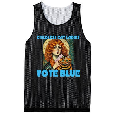 Childless Cat Ladies Vote Blue Mesh Reversible Basketball Jersey Tank