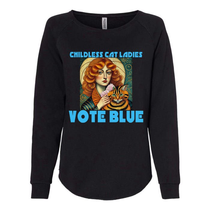 Childless Cat Ladies Vote Blue Womens California Wash Sweatshirt