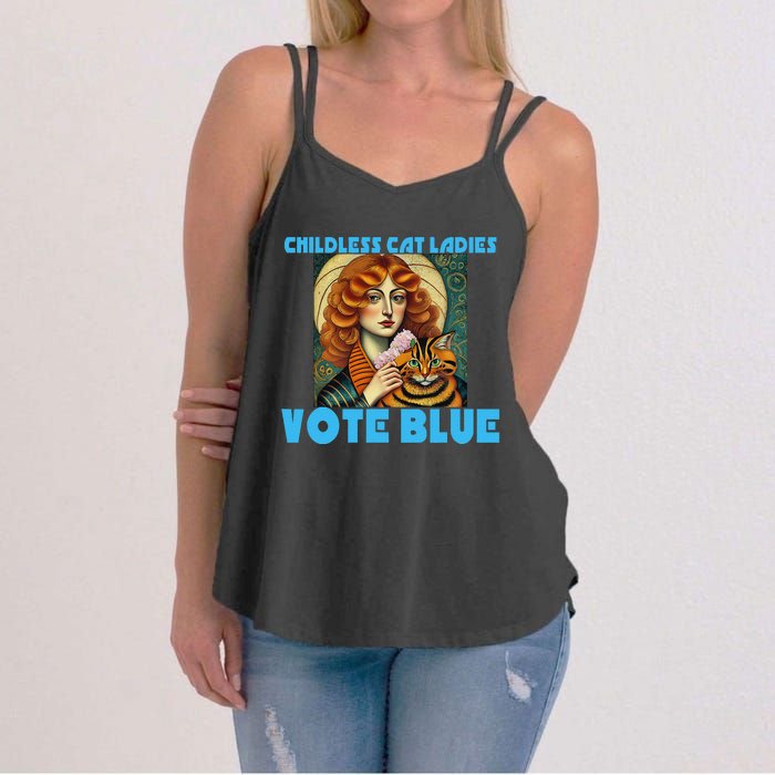 Childless Cat Ladies Vote Blue Women's Strappy Tank