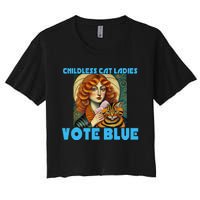 Childless Cat Ladies Vote Blue Women's Crop Top Tee