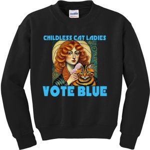 Childless Cat Ladies Vote Blue Kids Sweatshirt