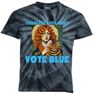 Childless Cat Ladies Vote Blue Kids Tie-Dye T-Shirt