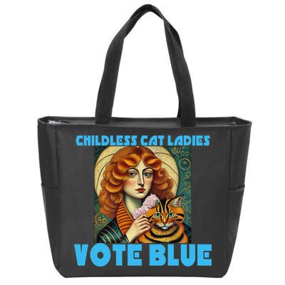 Childless Cat Ladies Vote Blue Zip Tote Bag