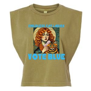 Childless Cat Ladies Vote Blue Garment-Dyed Women's Muscle Tee