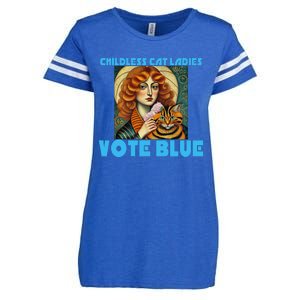 Childless Cat Ladies Vote Blue Enza Ladies Jersey Football T-Shirt