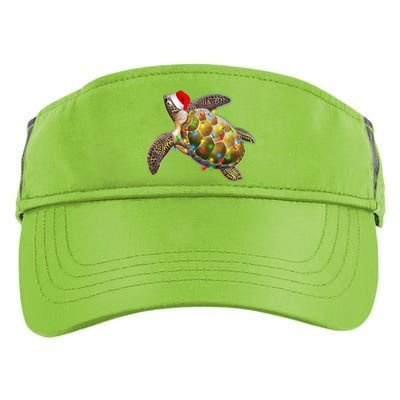 Cute Christmas Lights Santa Sea Turtle Adult Drive Performance Visor