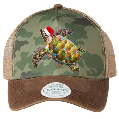 Cute Christmas Lights Santa Sea Turtle Legacy Tie Dye Trucker Hat