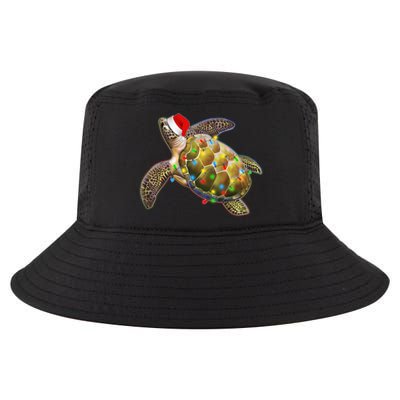 Cute Christmas Lights Santa Sea Turtle Cool Comfort Performance Bucket Hat