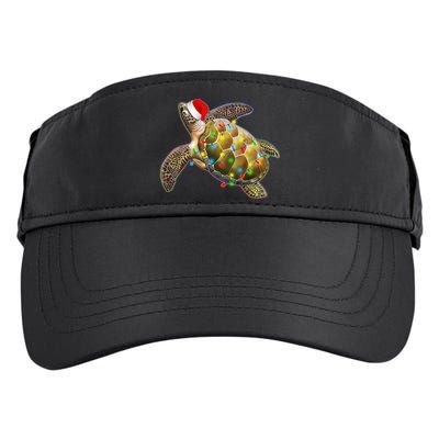 Cute Christmas Lights Santa Sea Turtle Adult Drive Performance Visor