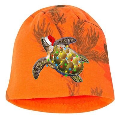 Cute Christmas Lights Santa Sea Turtle Kati - Camo Knit Beanie