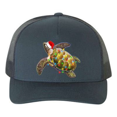 Cute Christmas Lights Santa Sea Turtle Yupoong Adult 5-Panel Trucker Hat