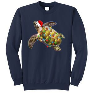 Cute Christmas Lights Santa Sea Turtle Sweatshirt