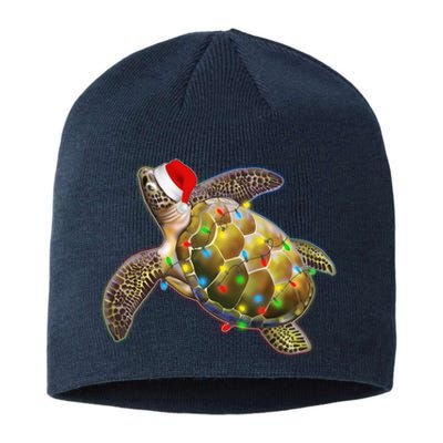 Cute Christmas Lights Santa Sea Turtle Sustainable Beanie