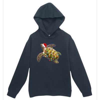 Cute Christmas Lights Santa Sea Turtle Urban Pullover Hoodie