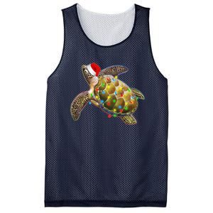 Cute Christmas Lights Santa Sea Turtle Mesh Reversible Basketball Jersey Tank