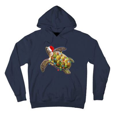 Cute Christmas Lights Santa Sea Turtle Tall Hoodie