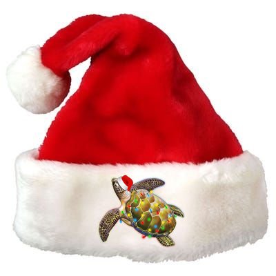 Cute Christmas Lights Santa Sea Turtle Premium Christmas Santa Hat