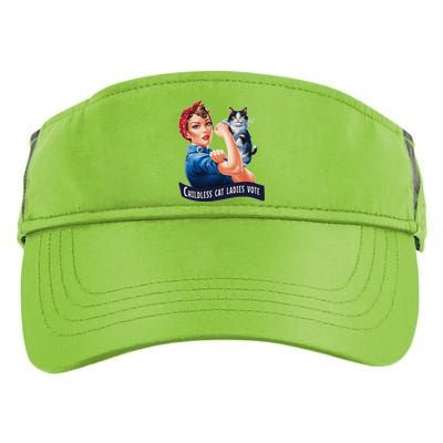 Childless Cat Ladies Vote Rosie The Riveter Adult Drive Performance Visor