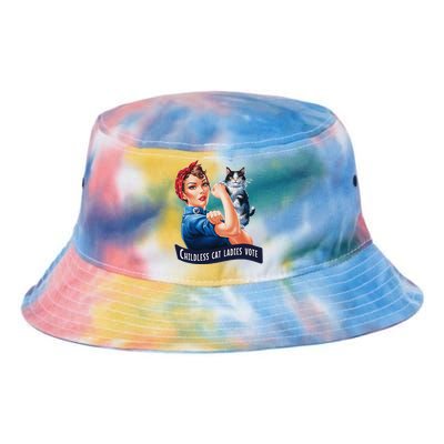 Childless Cat Ladies Vote Rosie The Riveter Tie Dye Newport Bucket Hat