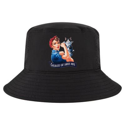 Childless Cat Ladies Vote Rosie The Riveter Cool Comfort Performance Bucket Hat