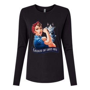 Childless Cat Ladies Vote Rosie The Riveter Womens Cotton Relaxed Long Sleeve T-Shirt