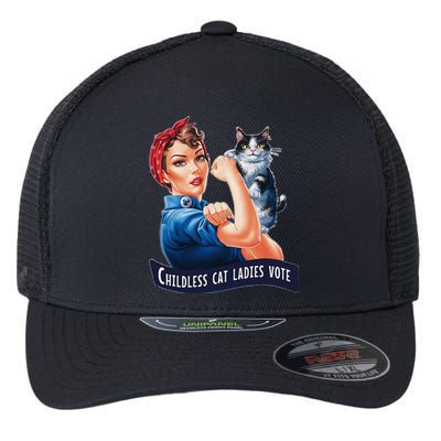 Childless Cat Ladies Vote Rosie The Riveter Flexfit Unipanel Trucker Cap