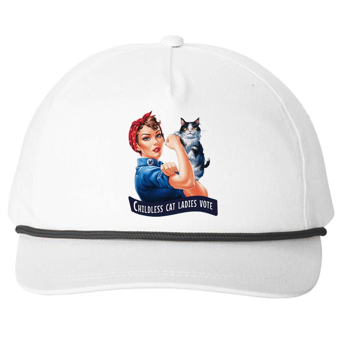 Childless Cat Ladies Vote Rosie The Riveter Snapback Five-Panel Rope Hat