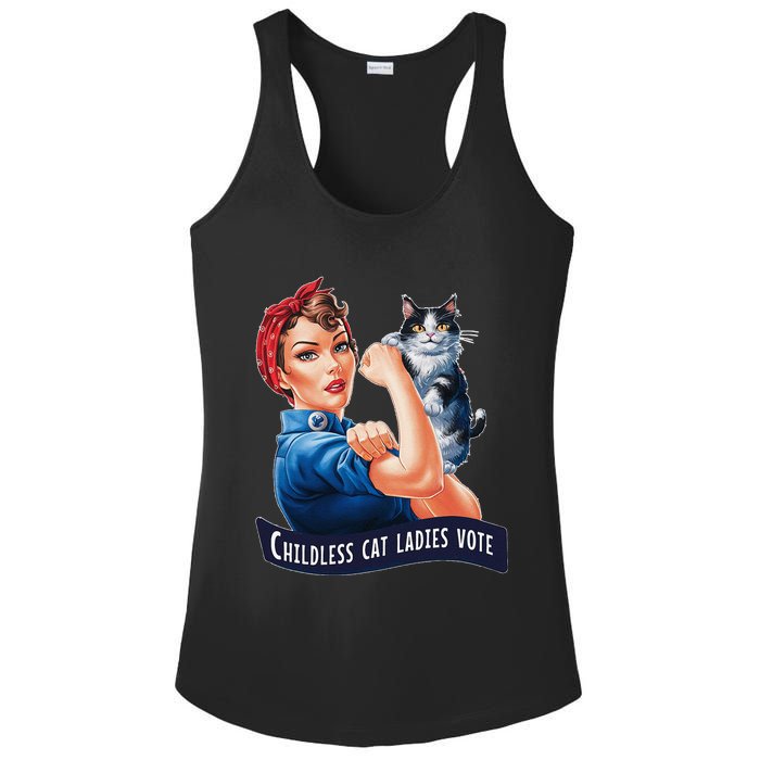 Childless Cat Ladies Vote Rosie The Riveter Ladies PosiCharge Competitor Racerback Tank