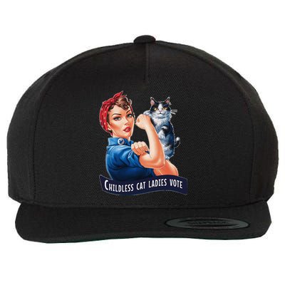 Childless Cat Ladies Vote Rosie The Riveter Wool Snapback Cap