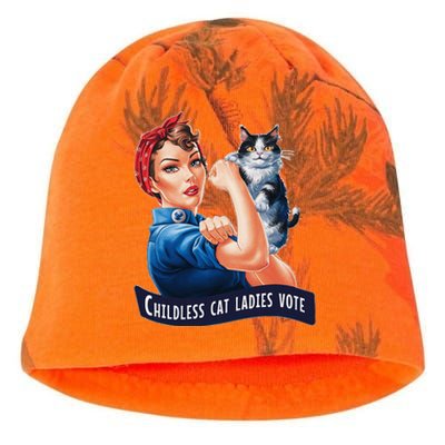 Childless Cat Ladies Vote Rosie The Riveter Kati - Camo Knit Beanie