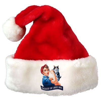 Childless Cat Ladies Vote Rosie The Riveter Premium Christmas Santa Hat