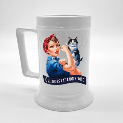 Childless Cat Ladies Vote Rosie The Riveter Beer Stein