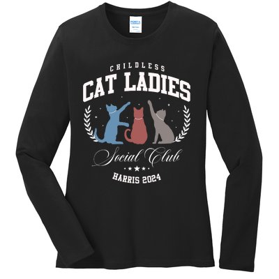 Childless Cat Lady Harris 2024 Ladies Long Sleeve Shirt